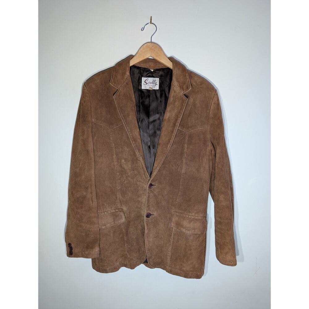 Scully Leather Mens Western Sportcoat Blazer Jacket Sz 38 Button Front‎ Maple